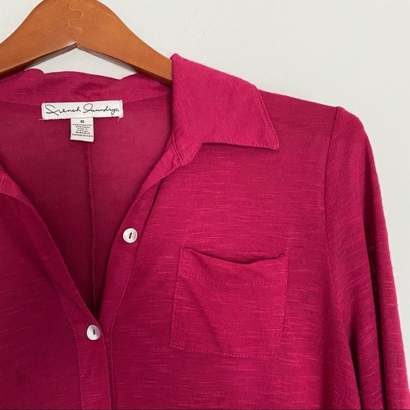 French Laundry button down tunic top pink small - Picture 4 of 8